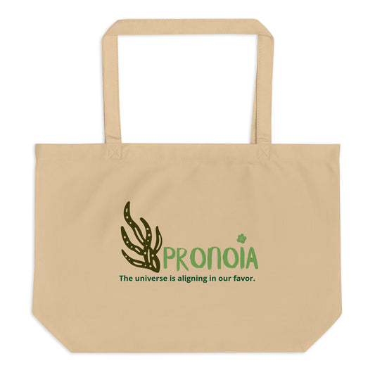 Large pronoia organic tote bag